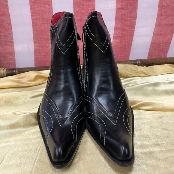 SOLD NWB MODA MAX Genuine LEATHER shoes ITALY BM3864-12 black - Picture 3 of 7